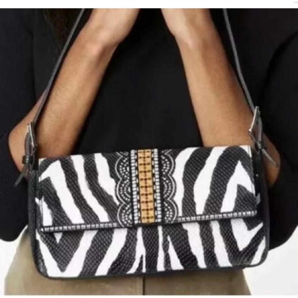 Brighton Baguette Python Handbag - Picture 2 of 14